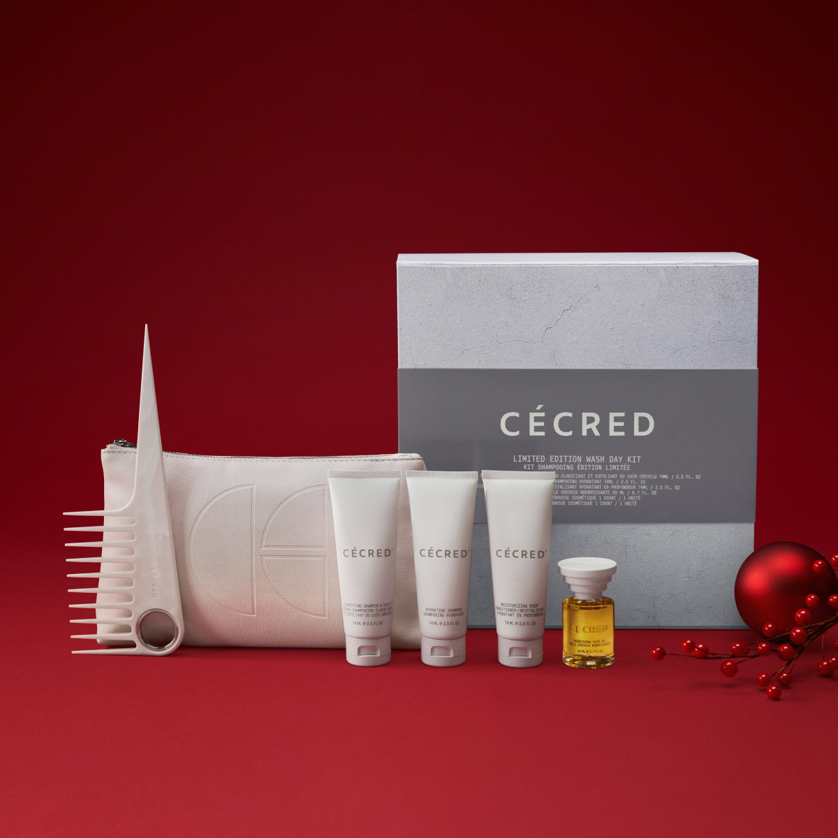 Cécred Limited-Edition Wash Day Kit lifestyle