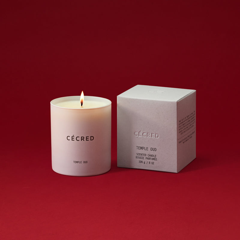 Cécred Limited Edition Temple Oud Candle lit