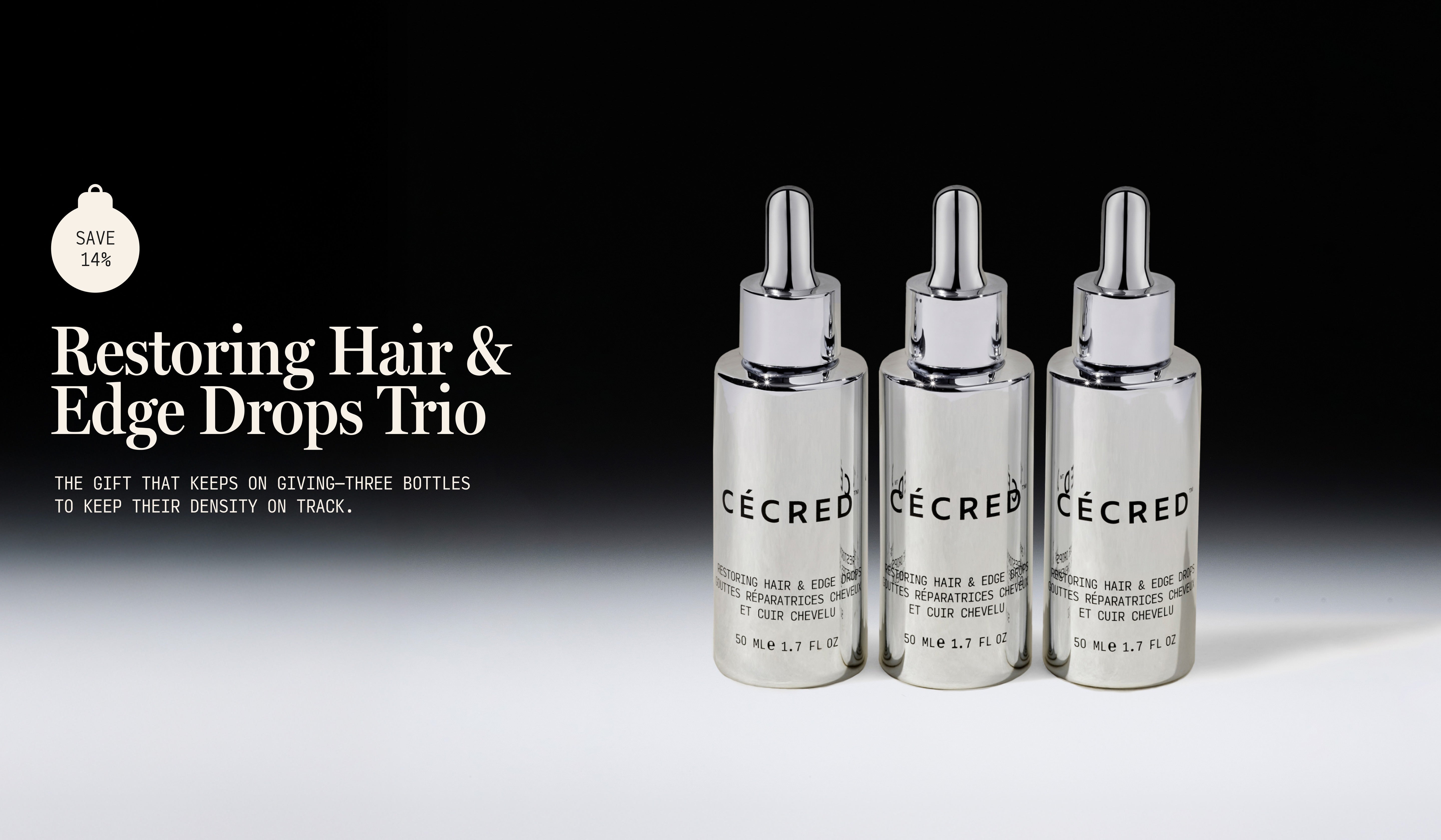 Restoring Hair & Edge Drops Trio
The gift that keeps on giving—three bottles to keep their density on track.