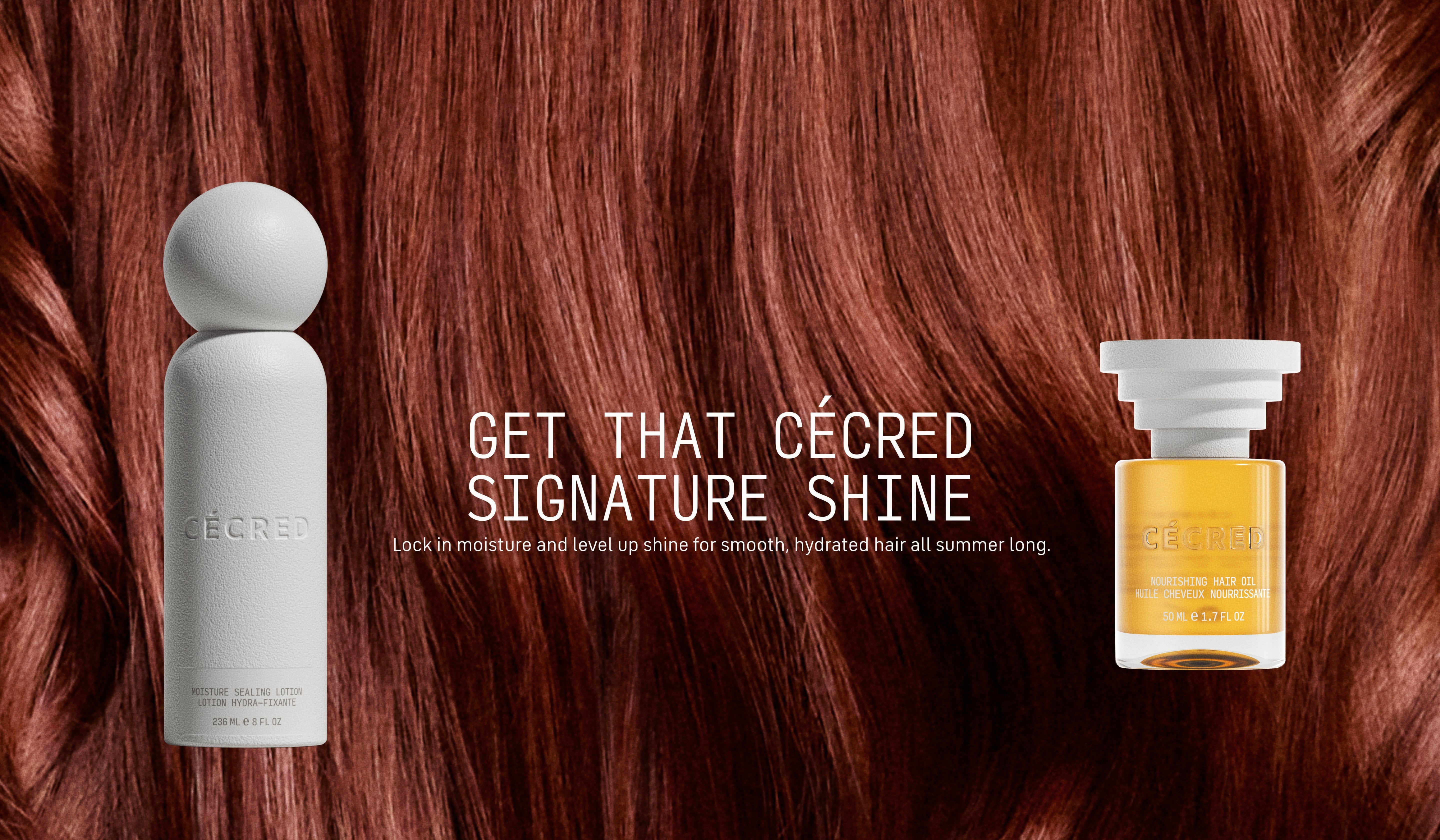 The Cécred Signature Shine Lock in moisture and level up shine for hydrated, smooth hair.
