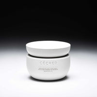 Cécred Moisturizing Deep Conditioner 300ml sculpted jar displayed against a gradient black-to-white background